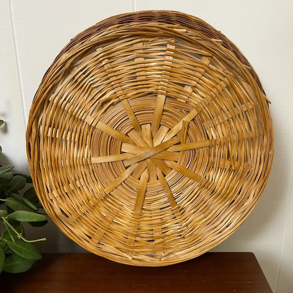 Woven Basket brown‎ bohemian granny plant storage fruit basket